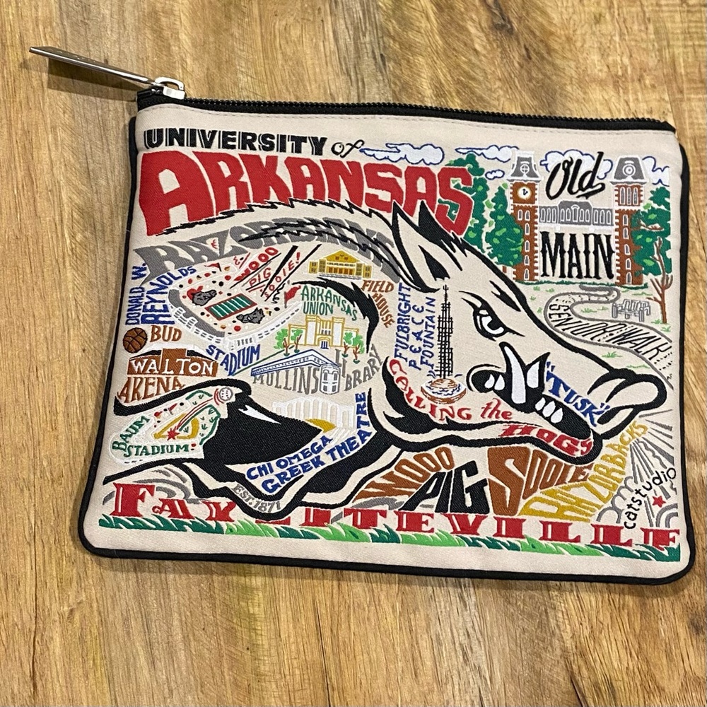 Catstudio University of Arkansas Collegiate Zip Pouch